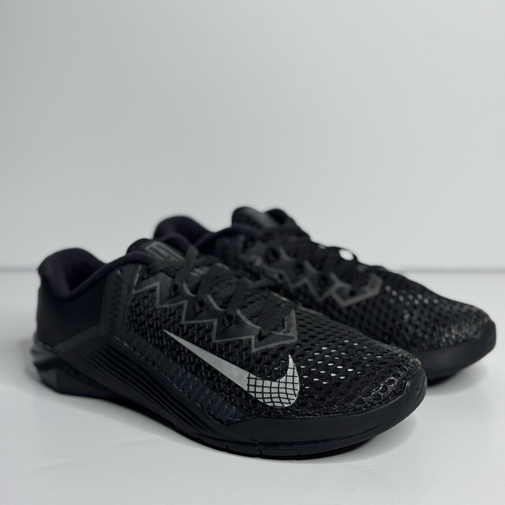 Nike Metcon 6 Shoes Men’s Size 6 Black Metallic Silver Training Crossfit Shoes